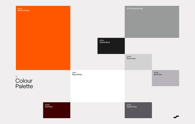 Screengrab taken from brand guidance document showing new colours used in the new brand